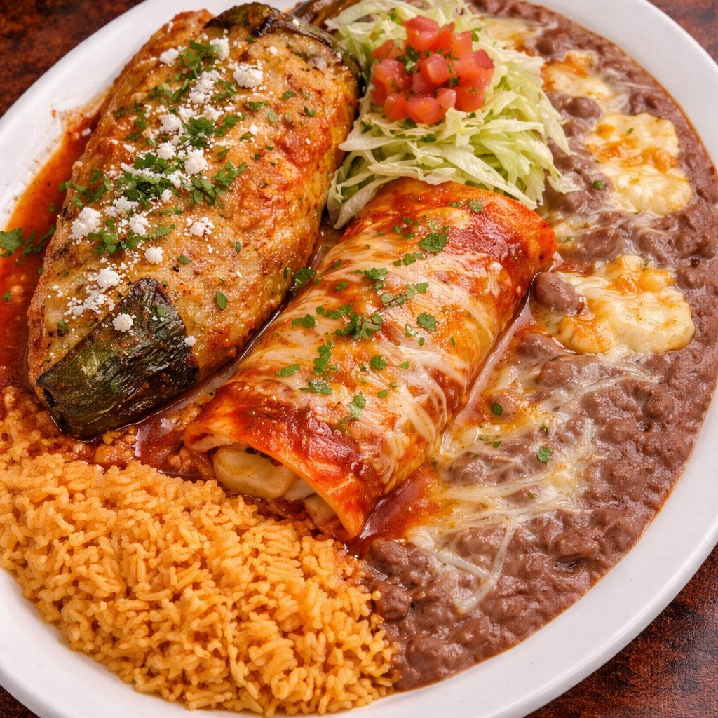 #11 Enchilada & Chile Relleno Combo.
