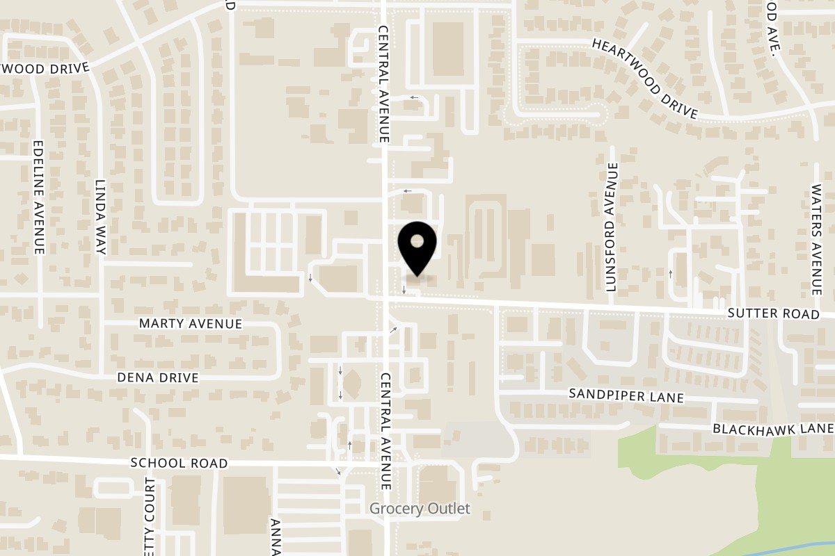 Map showing the location of Carmela's Mexican Restaurant McKinleyville on 1701 Central Avenue in McKinleyville